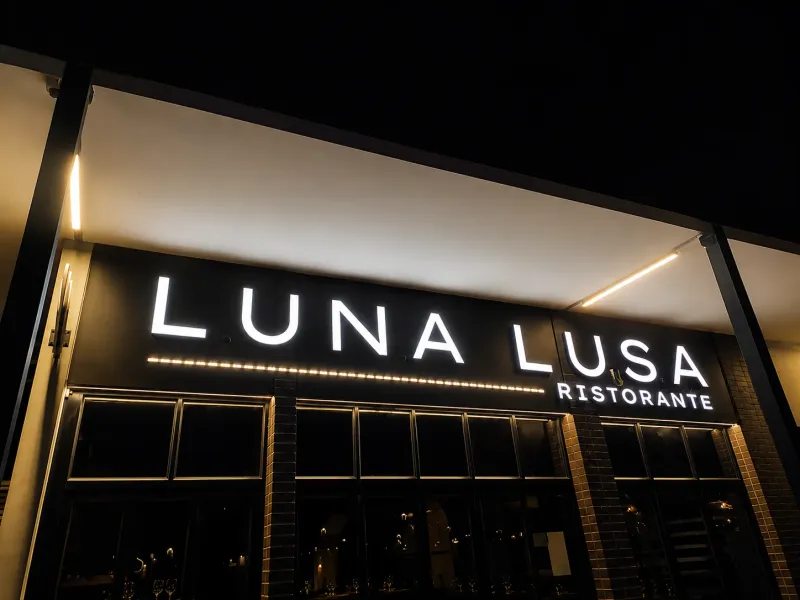 Luna Lusa Ristorante 3D fabricated sign manufactured and installed by Sign Image — project photo 1