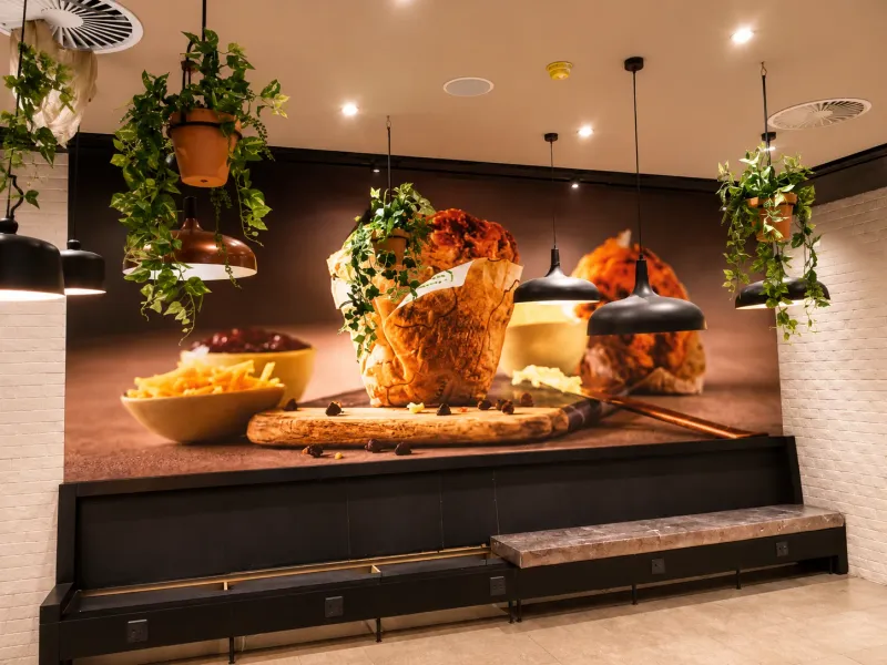 Mugg & Bean branded wallpaper and mural graphics manufactured and installed by Sign Image — project photo 5