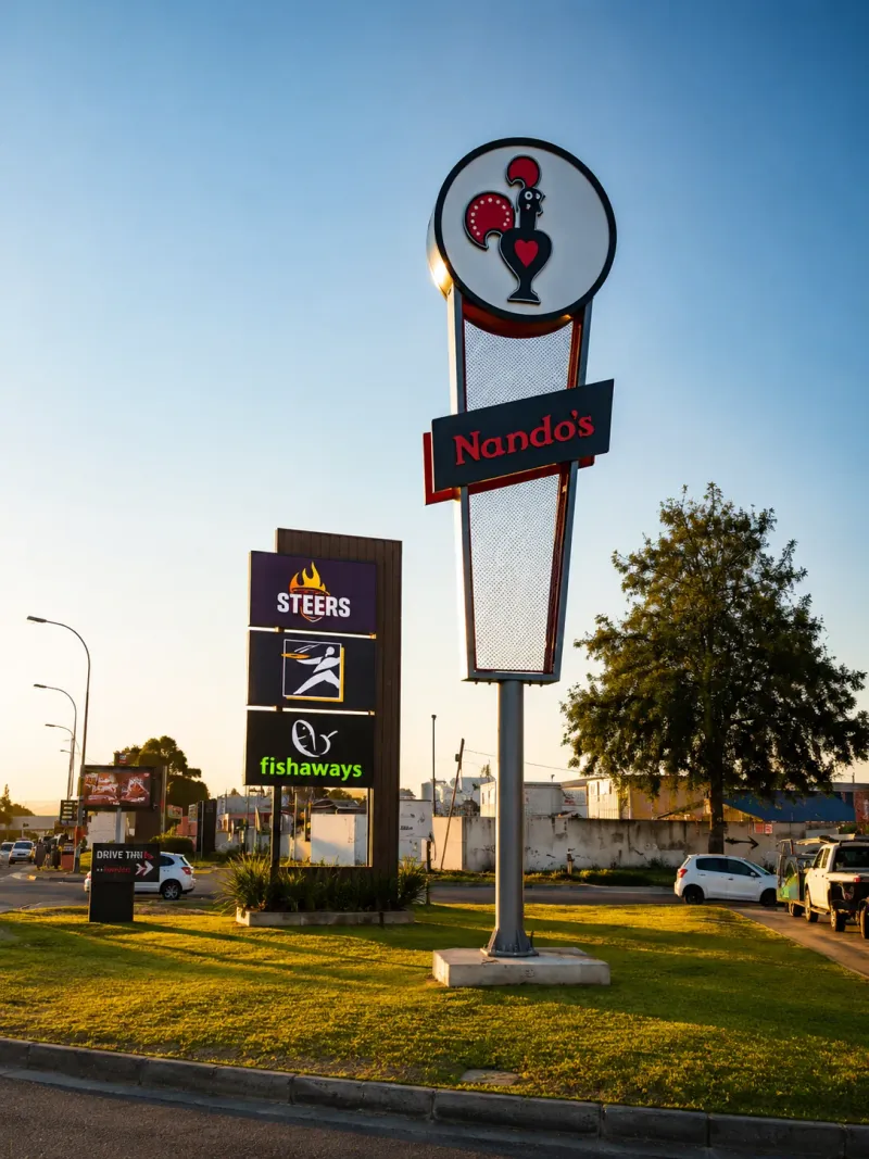 Nando’s pylon signage manufactured and installed by Sign Image — project photo 11