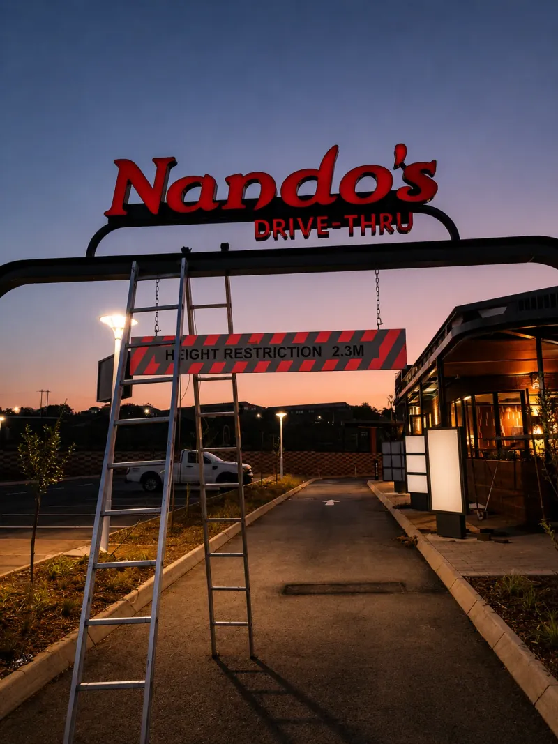 Nando’s wayfinding and directional signage manufactured and installed by Sign Image — project photo 17