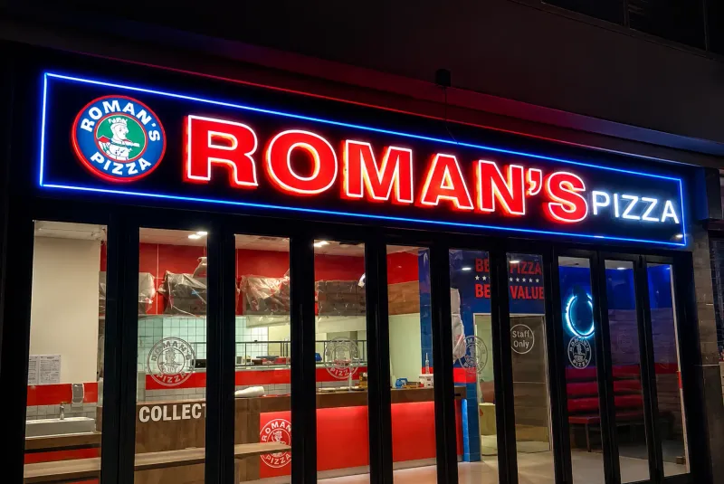 Roman’s Pizza 3D fabricated sign manufactured and installed by Sign Image — project photo 2