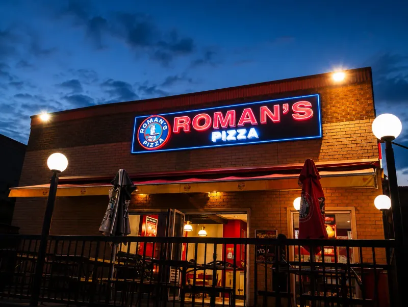 Roman’s Pizza 3D fabricated sign manufactured and installed by Sign Image — project photo 3