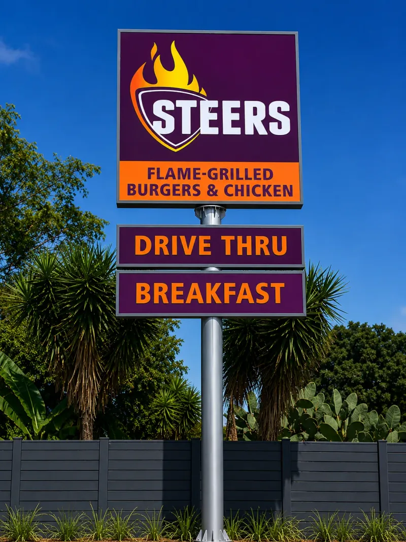 Steers pylon signage manufactured and installed by Sign Image — project photo 4
